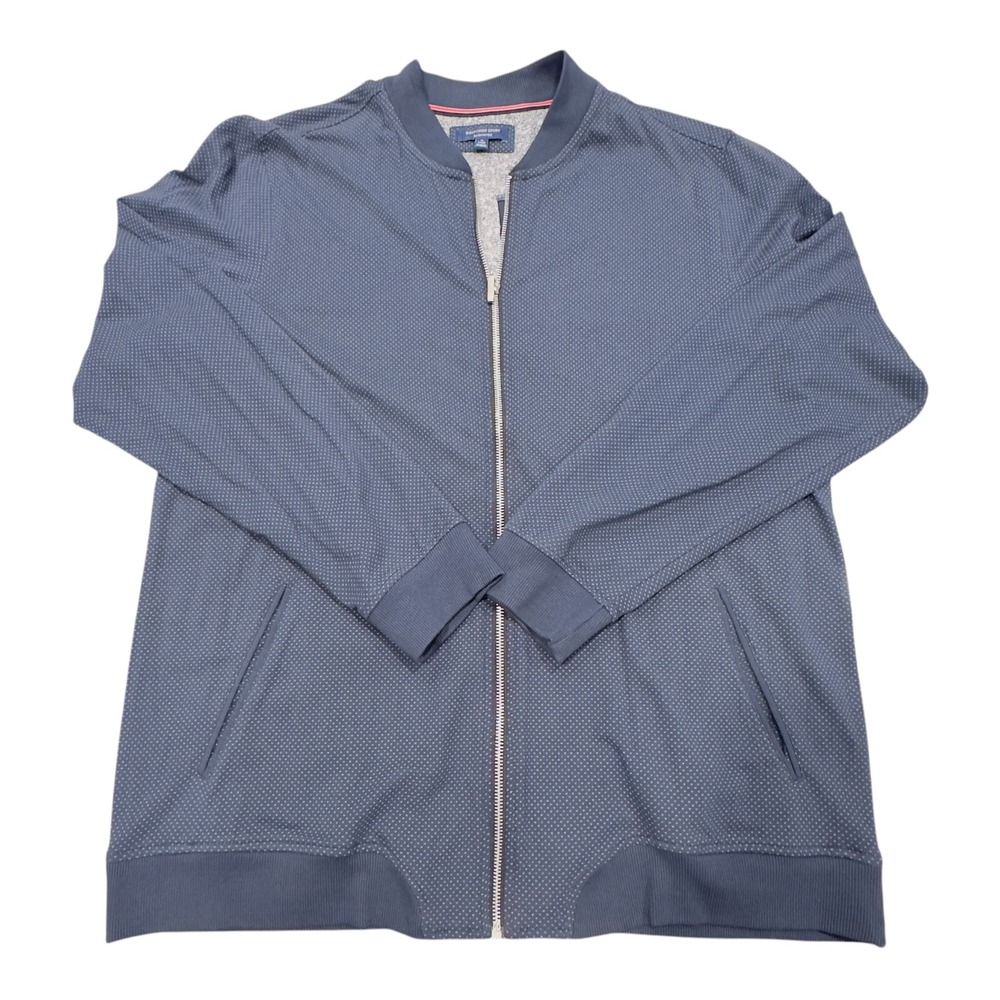 Britches Sport Bomber Jacket Mens XL Blue Cotton Micro Full Zip Lightweight
